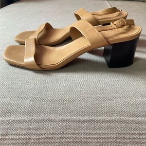 Everlane Double Strap Block Heel Sandal Size 8–8.5 Tan
